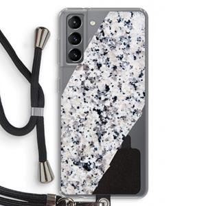CaseCompany Gespikkelde marmer: Samsung Galaxy S21 Transparant Hoesje met koord