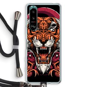 CaseCompany Tiger and Rattlesnakes: Sony Xperia 5 III Transparant Hoesje met koord