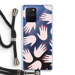 CaseCompany Hands pink: Samsung Galaxy Note 10 Lite Transparant Hoesje met koord