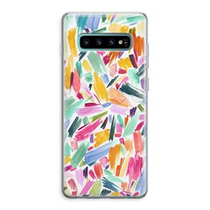 CaseCompany Watercolor Brushstrokes: Samsung Galaxy S10 Plus Transparant Hoesje