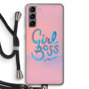CaseCompany Girl boss: Samsung Galaxy S21 Transparant Hoesje met koord