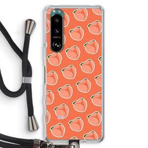 CaseCompany Just peachy: Sony Xperia 5 III Transparant Hoesje met koord