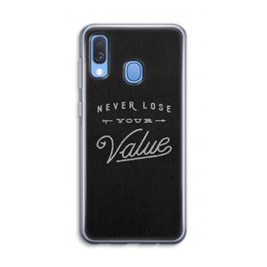 CaseCompany Never lose your value: Samsung Galaxy A40 Transparant Hoesje