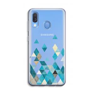CaseCompany Gekleurde driehoekjes blauw: Samsung Galaxy A40 Transparant Hoesje