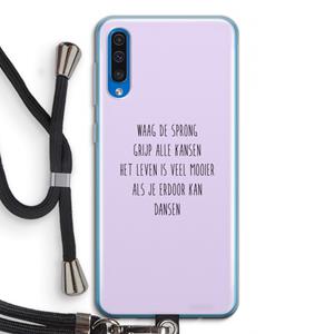 CaseCompany Sprong: Samsung Galaxy A50 Transparant Hoesje met koord