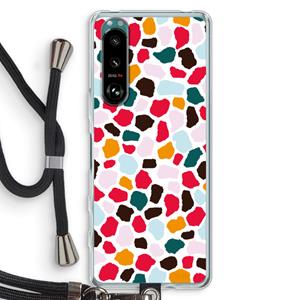 CaseCompany Colored Giraffe: Sony Xperia 5 III Transparant Hoesje met koord