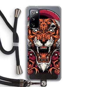 CaseCompany Tiger and Rattlesnakes: Samsung Galaxy S20 FE / S20 FE 5G Transparant Hoesje met koord