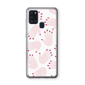 CaseCompany Hands pink: Samsung Galaxy A21s Transparant Hoesje
