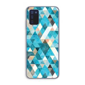 CaseCompany Gekleurde driehoekjes blauw: Samsung Galaxy A03s Transparant Hoesje