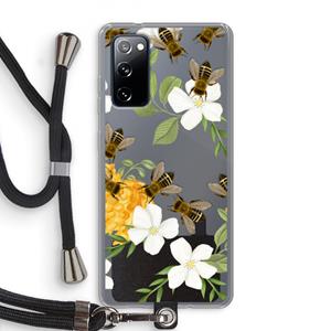 CaseCompany No flowers without bees: Samsung Galaxy S20 FE / S20 FE 5G Transparant Hoesje met koord