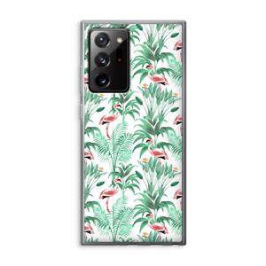 CaseCompany Flamingo bladeren: Samsung Galaxy Note 20 Ultra / Note 20 Ultra 5G Transparant Hoesje