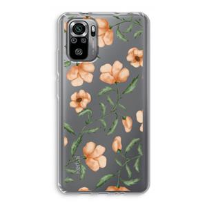 CaseCompany Peachy flowers: Xiaomi Redmi Note 10S Transparant Hoesje