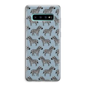 CaseCompany Zebra: Samsung Galaxy S10 Plus Transparant Hoesje