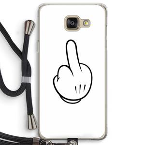 CaseCompany Middle finger white: Samsung Galaxy A5 (2016) Transparant Hoesje met koord