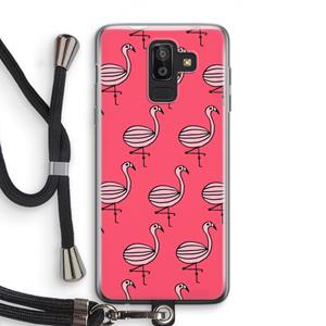 CaseCompany Flamingo: Samsung Galaxy J8 (2018) Transparant Hoesje met koord