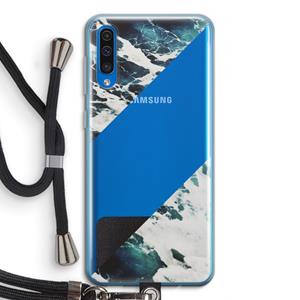 CaseCompany Golven: Samsung Galaxy A50 Transparant Hoesje met koord