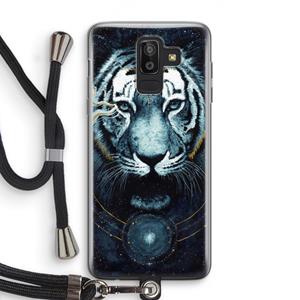 CaseCompany Darkness Tiger: Samsung Galaxy J8 (2018) Transparant Hoesje met koord