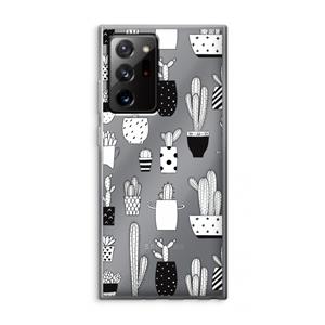 CaseCompany Cactusmotief: Samsung Galaxy Note 20 Ultra / Note 20 Ultra 5G Transparant Hoesje