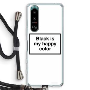 CaseCompany Black is my happy color: Sony Xperia 5 III Transparant Hoesje met koord