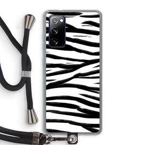 CaseCompany Zebra pattern: Samsung Galaxy S20 FE / S20 FE 5G Transparant Hoesje met koord