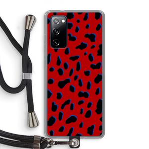 CaseCompany Red Leopard: Samsung Galaxy S20 FE / S20 FE 5G Transparant Hoesje met koord