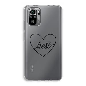 CaseCompany Best heart black: Xiaomi Redmi Note 10S Transparant Hoesje