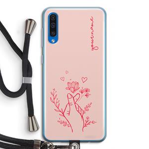 CaseCompany Giving Flowers: Samsung Galaxy A50 Transparant Hoesje met koord