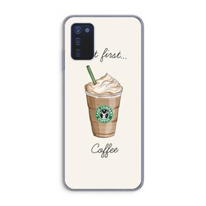 CaseCompany But first coffee: Samsung Galaxy A03s Transparant Hoesje