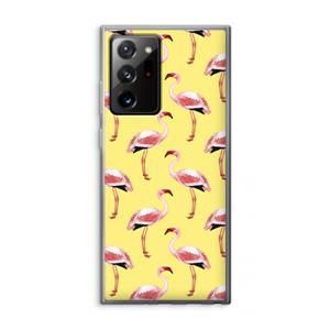 CaseCompany Flamingo's geel: Samsung Galaxy Note 20 Ultra / Note 20 Ultra 5G Transparant Hoesje
