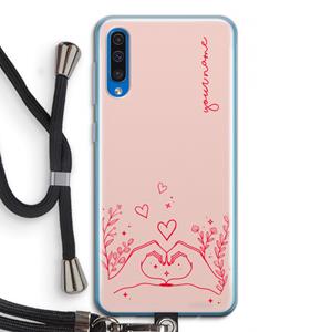 CaseCompany Love is in the air: Samsung Galaxy A50 Transparant Hoesje met koord