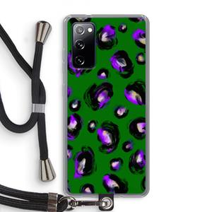 CaseCompany Green Cheetah: Samsung Galaxy S20 FE / S20 FE 5G Transparant Hoesje met koord