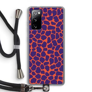 CaseCompany Purple Giraffe: Samsung Galaxy S20 FE / S20 FE 5G Transparant Hoesje met koord