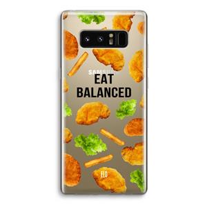 CaseCompany Eat Balanced: Samsung Galaxy Note 8 Transparant Hoesje