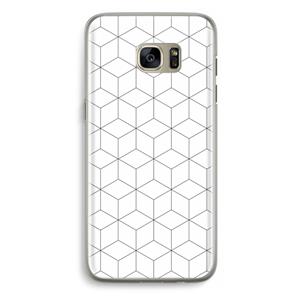 CaseCompany Zwart-witte kubussen: Samsung Galaxy S7 Edge Transparant Hoesje