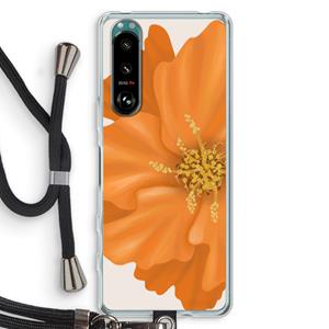 CaseCompany Orange Ellila flower: Sony Xperia 5 III Transparant Hoesje met koord