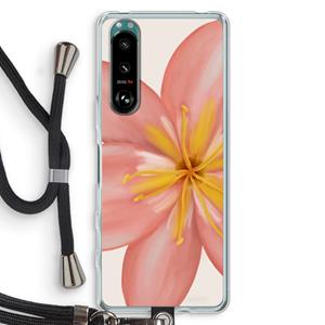 CaseCompany Pink Ellila Flower: Sony Xperia 5 III Transparant Hoesje met koord