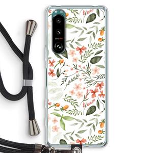 CaseCompany Sweet little flowers: Sony Xperia 5 III Transparant Hoesje met koord