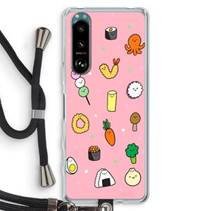 CaseCompany Happy bento friends: Sony Xperia 5 III Transparant Hoesje met koord