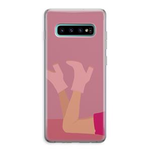 CaseCompany Pink boots: Samsung Galaxy S10 Plus Transparant Hoesje