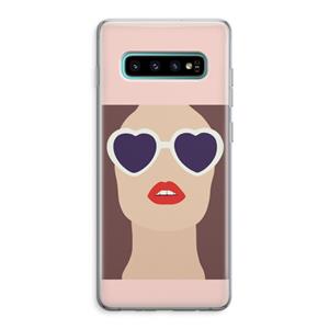 CaseCompany Red lips: Samsung Galaxy S10 Plus Transparant Hoesje