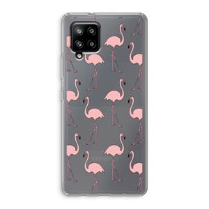CaseCompany Anything Flamingoes: Samsung Galaxy A42 5G Transparant Hoesje