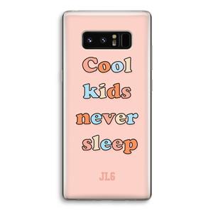 CaseCompany Cool Kids Never Sleep: Samsung Galaxy Note 8 Transparant Hoesje