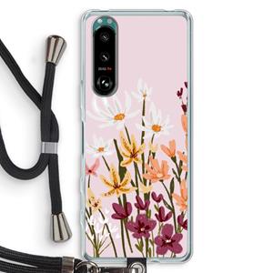 CaseCompany Painted wildflowers: Sony Xperia 5 III Transparant Hoesje met koord