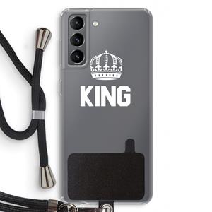 CaseCompany King zwart: Samsung Galaxy S21 Transparant Hoesje met koord