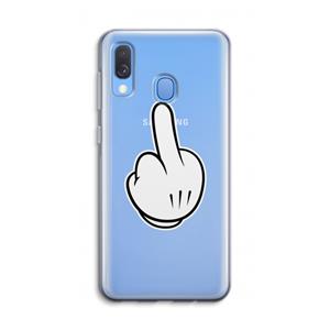 CaseCompany Middle finger black: Samsung Galaxy A40 Transparant Hoesje