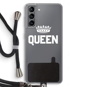 CaseCompany Queen zwart: Samsung Galaxy S21 Transparant Hoesje met koord