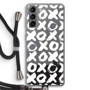 CaseCompany XOXO: Samsung Galaxy S21 Transparant Hoesje met koord