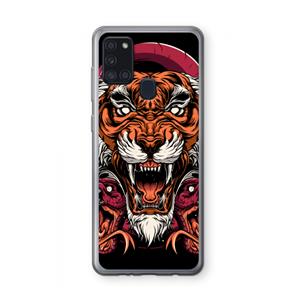 CaseCompany Tiger and Rattlesnakes: Samsung Galaxy A21s Transparant Hoesje