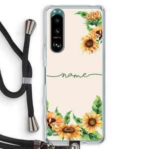 CaseCompany Zonnebloemen: Sony Xperia 5 III Transparant Hoesje met koord