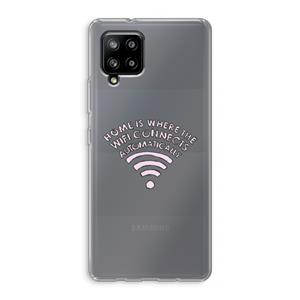 CaseCompany Home Is Where The Wifi Is: Samsung Galaxy A42 5G Transparant Hoesje